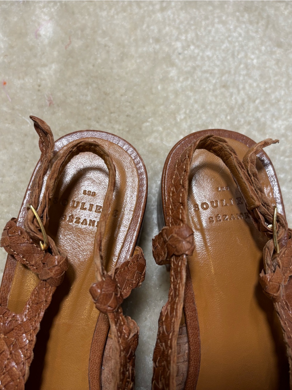 Sezane Noemie Heeled Pumps in Natural Leather size 38 (US 7) - Picture 9 of 9